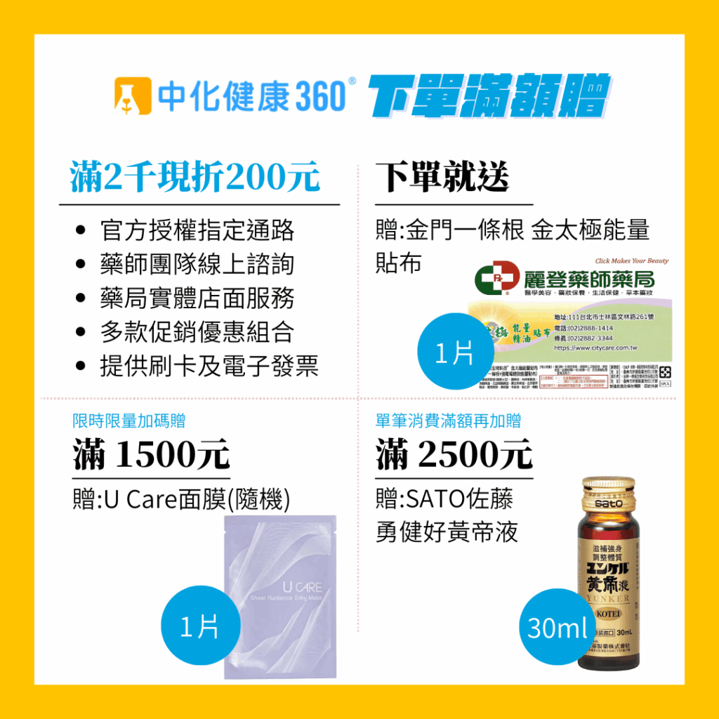 中化健康360滿額贈
